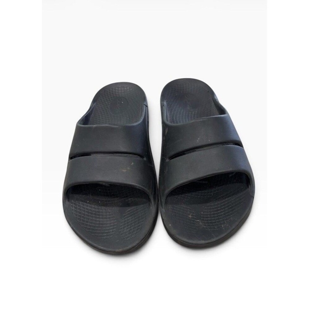 Oofos OOahh Unisex M11/W13 Oofoam Recovery Comfort Slide Sandals - Black